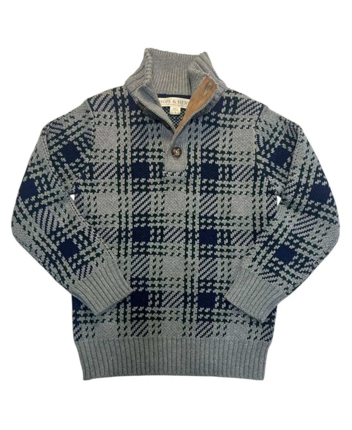 Organic Mock Neck Intarsia Sweater by Hope & Henry