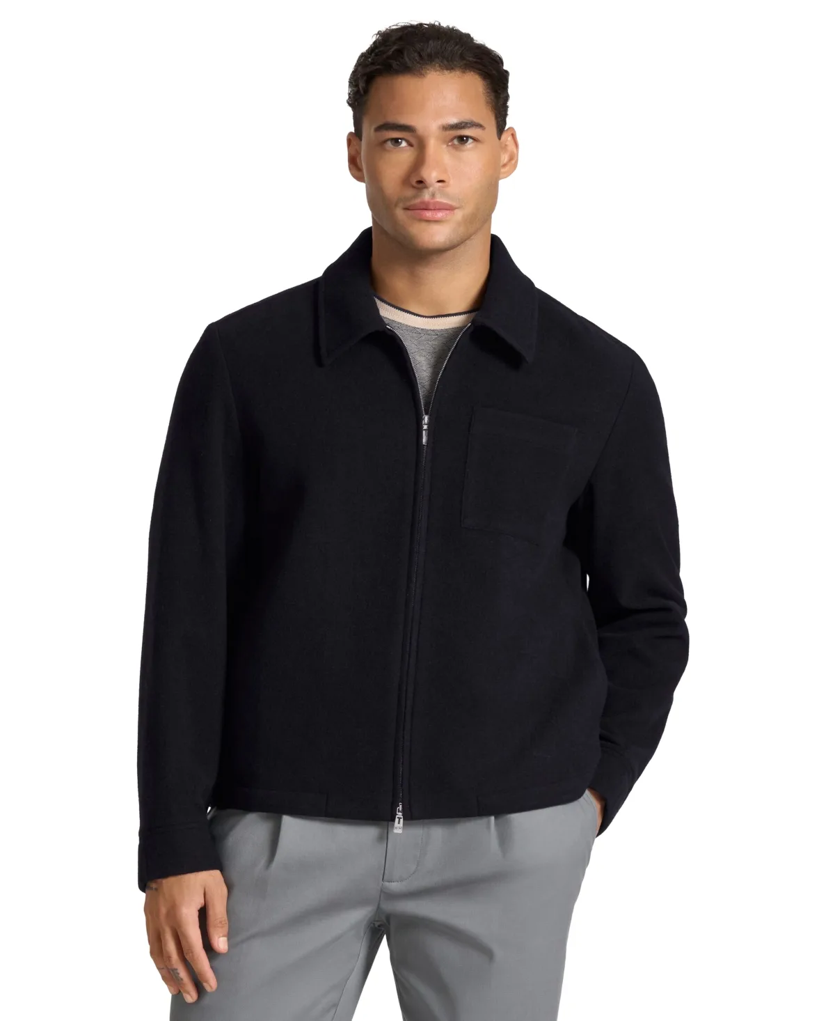 Ted by Ted Baker Wool-Blend Zip-Front Point Collar Jacket by Ted Baker