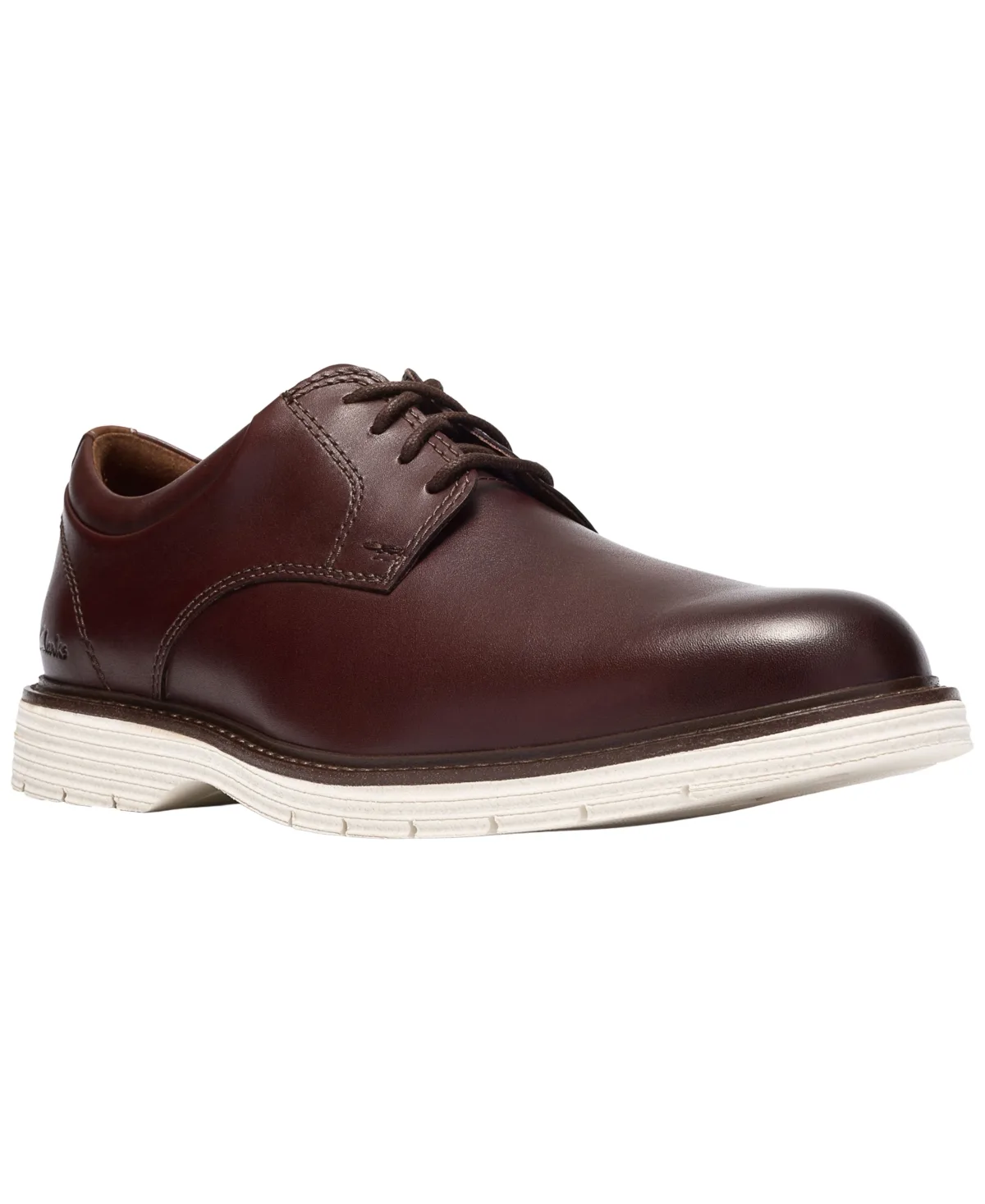 Baystone Plain Leather Almond-Toe Lace-Up Shoes
