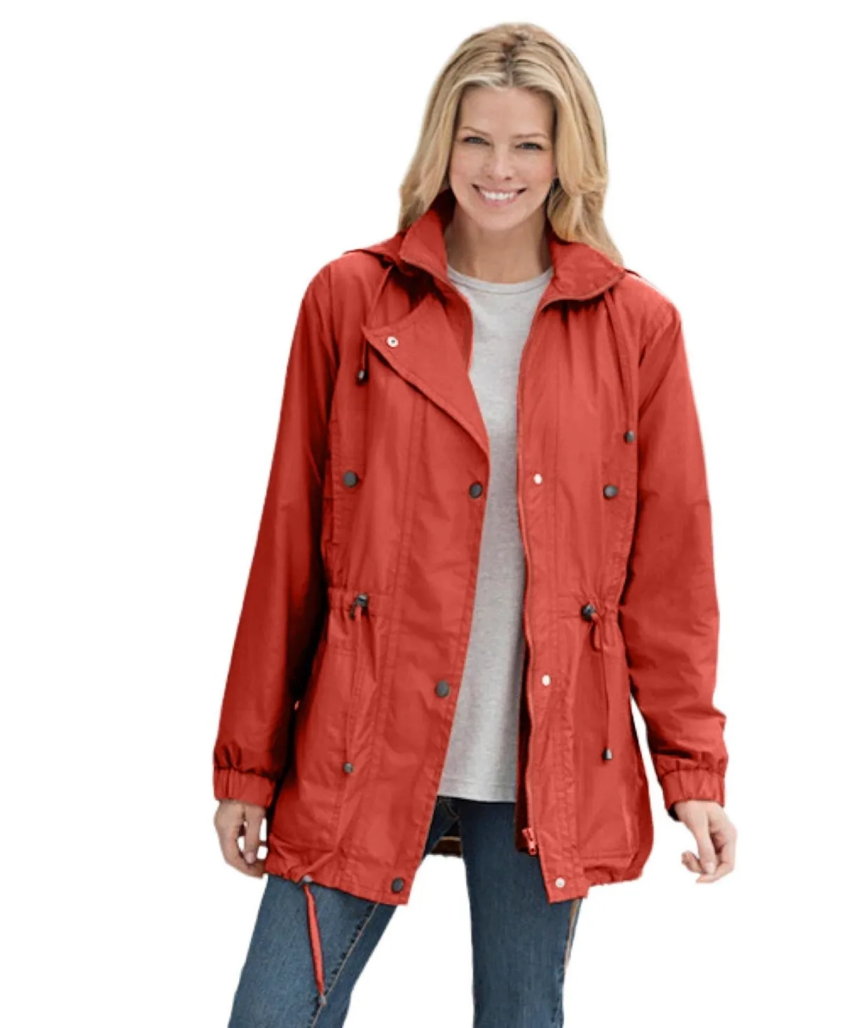 Fleece-Lined Taslon Anorak by Woman Within