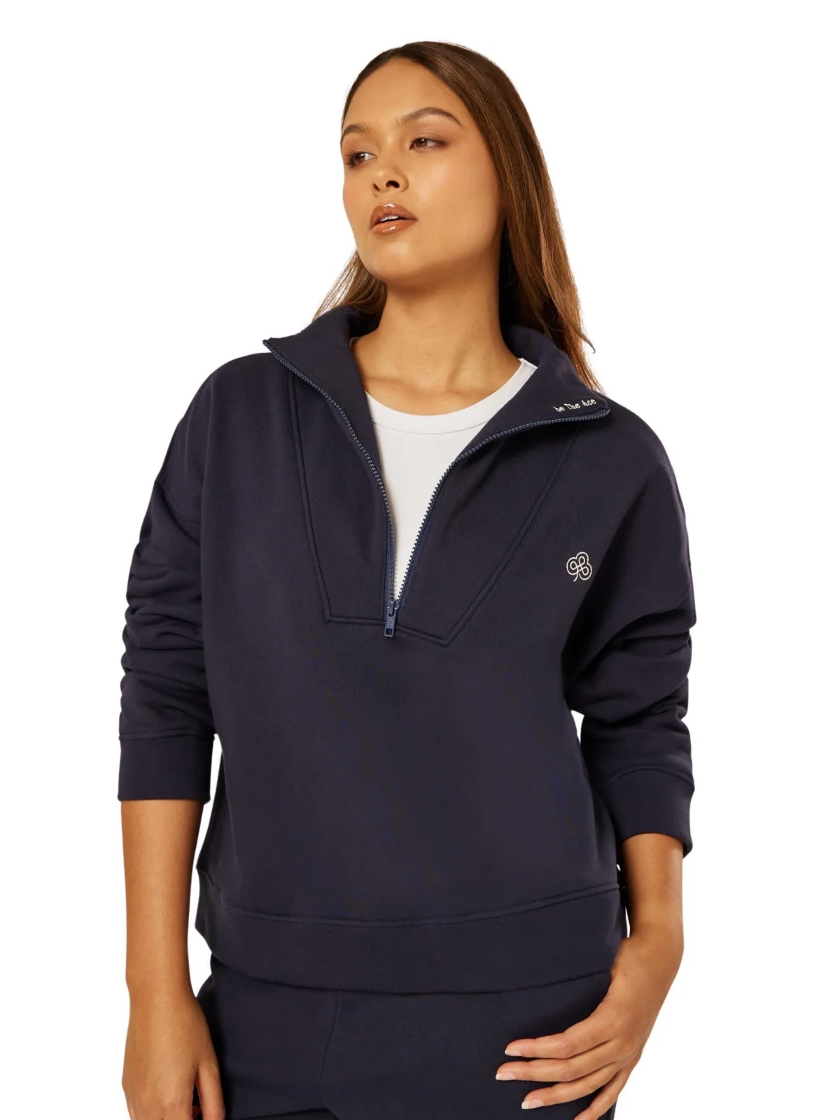 Varsity Athletica Mock Neck Quarter-Zip Sweatshirt by Be Athletica