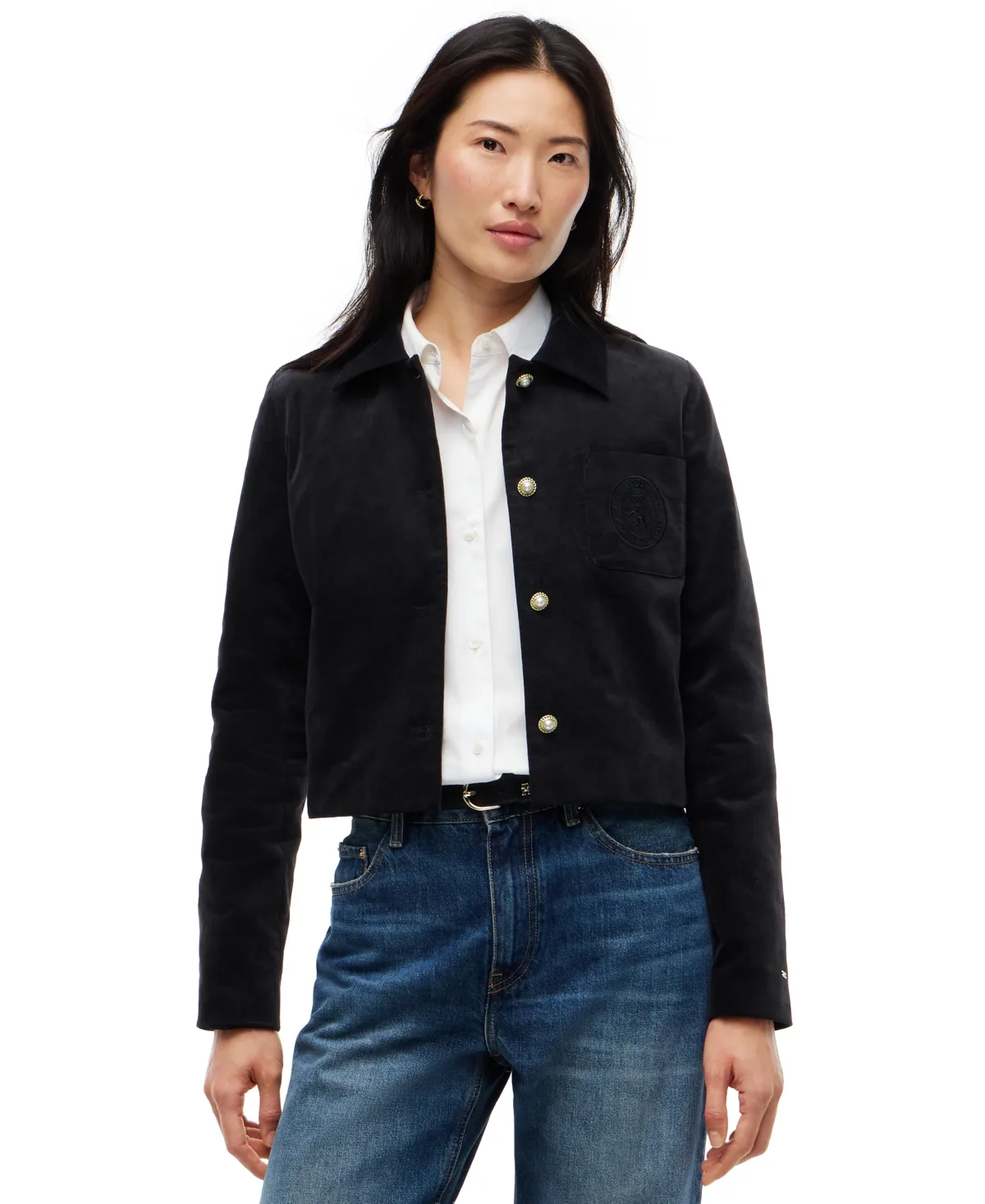 Velvet Cropped Work Jacket by Tommy Hilfiger