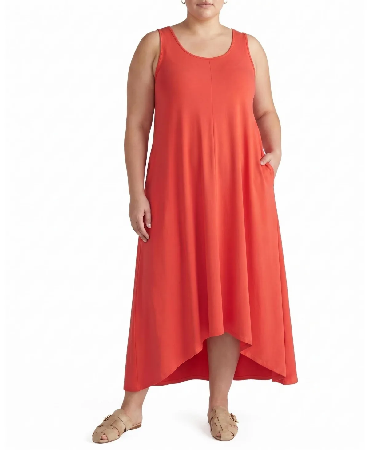 Athena Divine Sleeveless A-Line Hi-Low Hemline Dress by Universal Standard