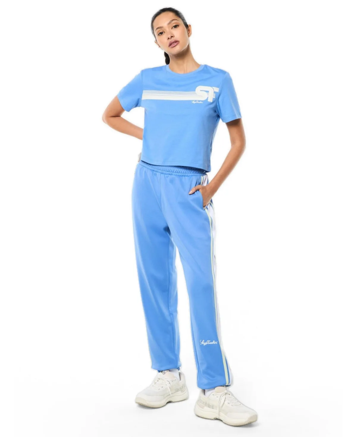 Corsa Striped Adjustable Ankle Zip Track Pants by Sergio Tacchini
