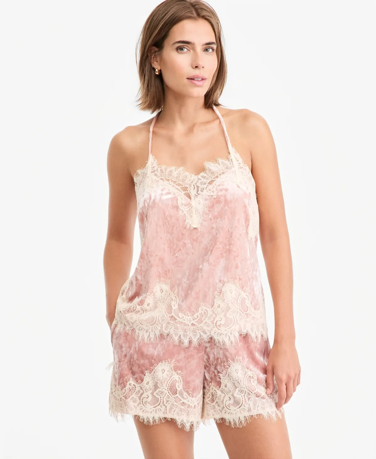 Velvet Lace-Trim Sleeveless V-Neck Camisole by And Now This