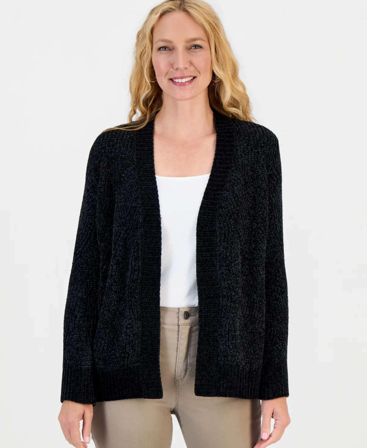 Cable-Knit Chenille Cardigan by Style & Co