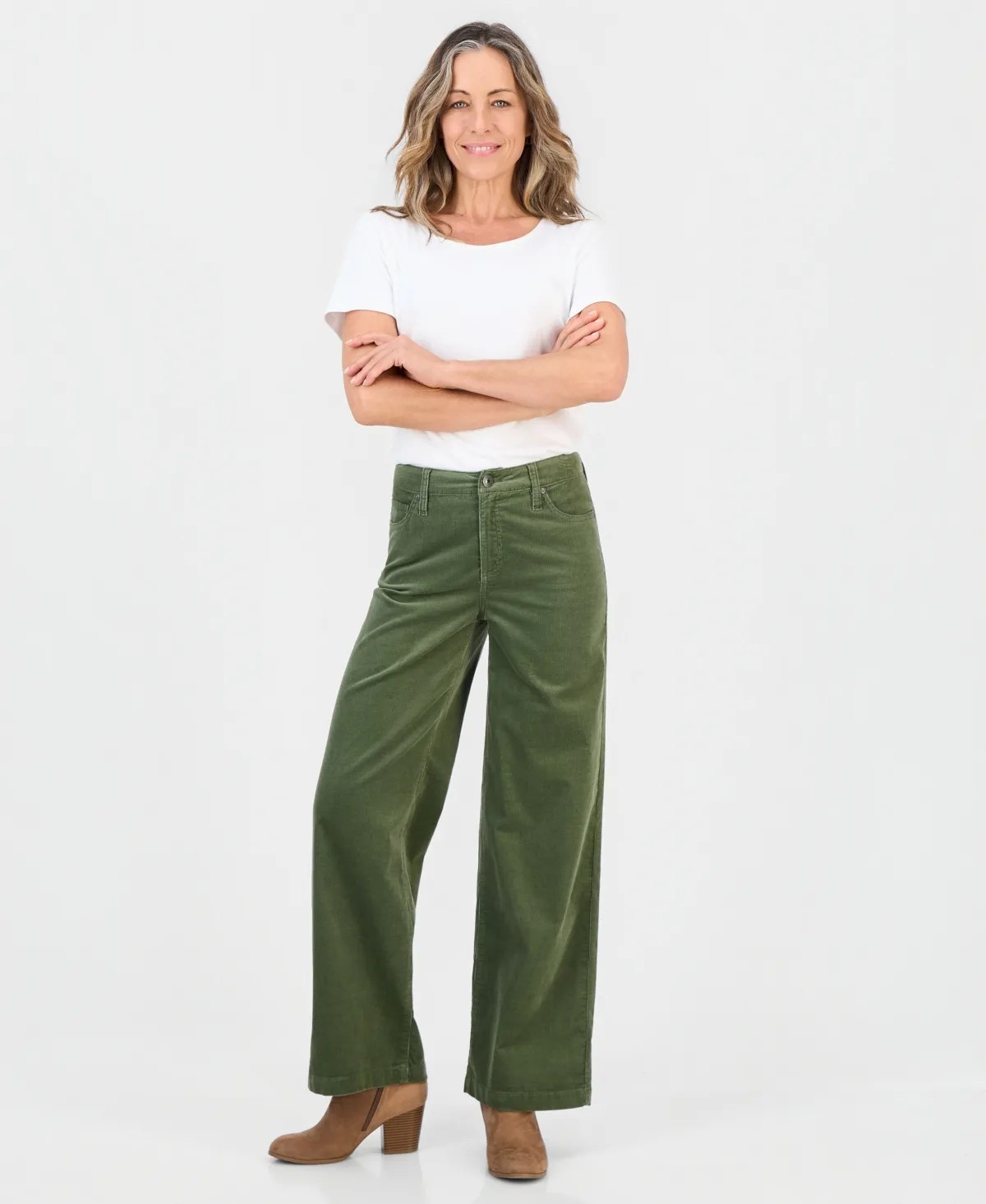 Corduroy High-Waisted Wide-Leg Pants by Style & Co