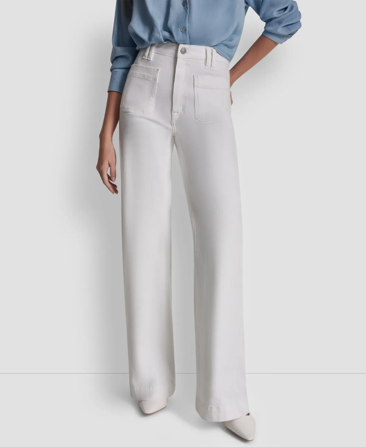 High-Rise Relaxed Flare Jeans by DKNY