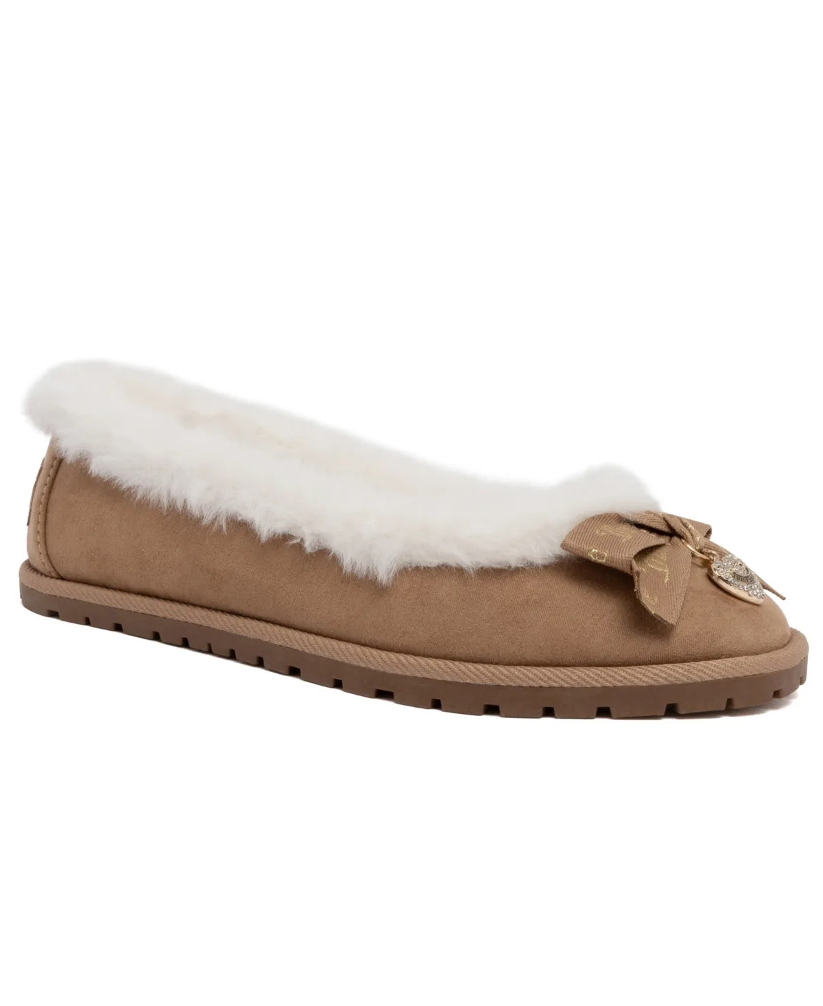 Bobby Plush Round-Toe Faux Suede Flats by Juicy Couture