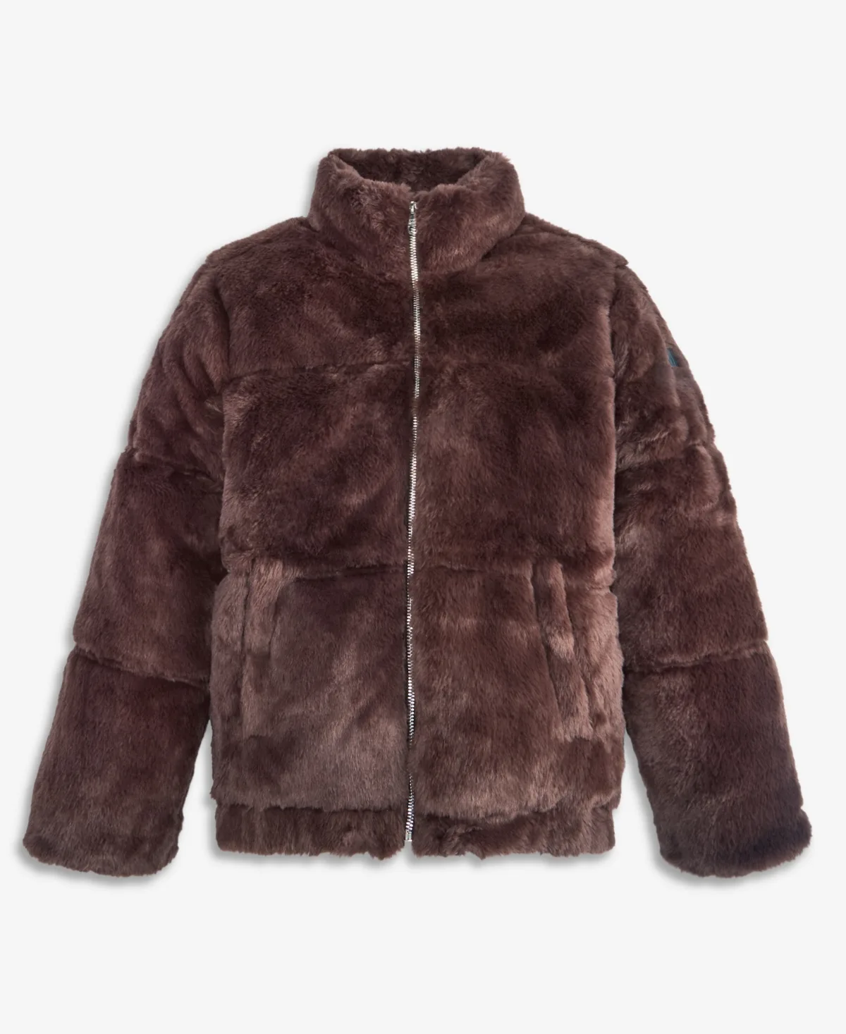 Hooded Faux Fur Water-Resistant Puffer Jacket by Steve Madden