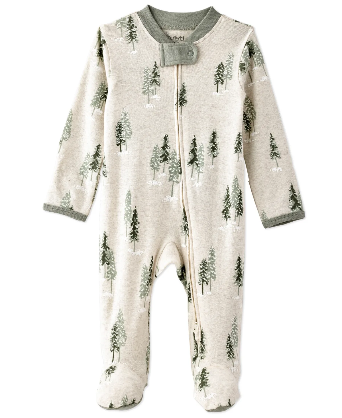 Festive Holiday Print Footed Sleep and Play by Butterblu
