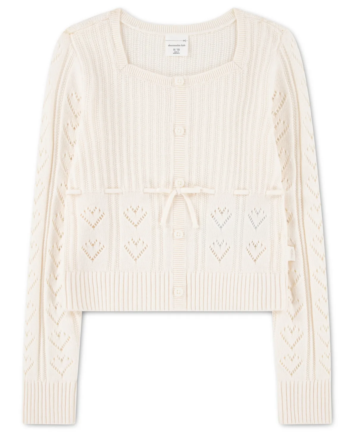Babydoll Heart Stitch Long-Sleeve Sweater by Abercrombie Kids