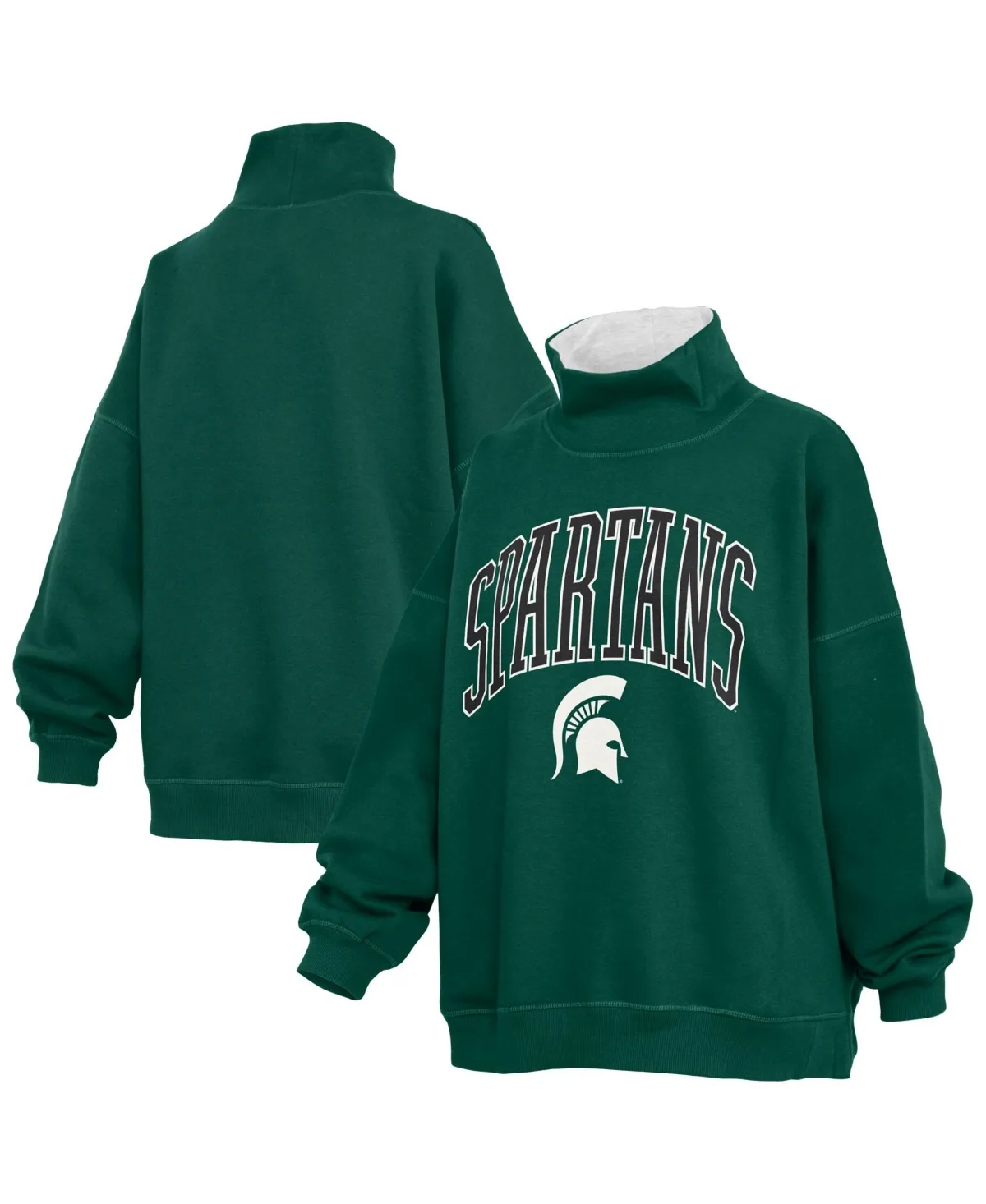 Michigan State Spartans Oversized Mock Neck Sweatshirt by Pressbox