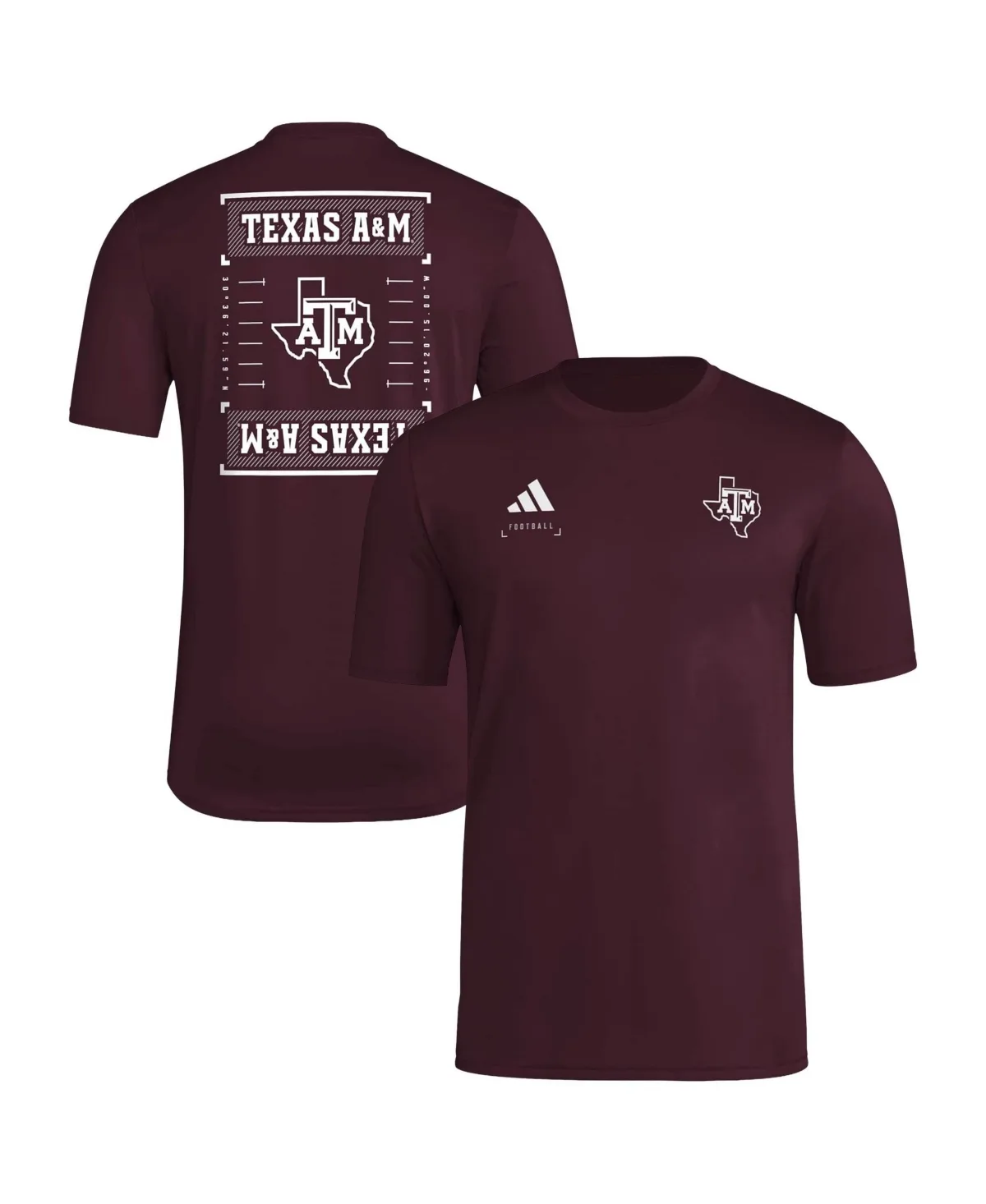 Texas A&M Aggies Locker Football Icon Screen-Print T-Shirt by adidas