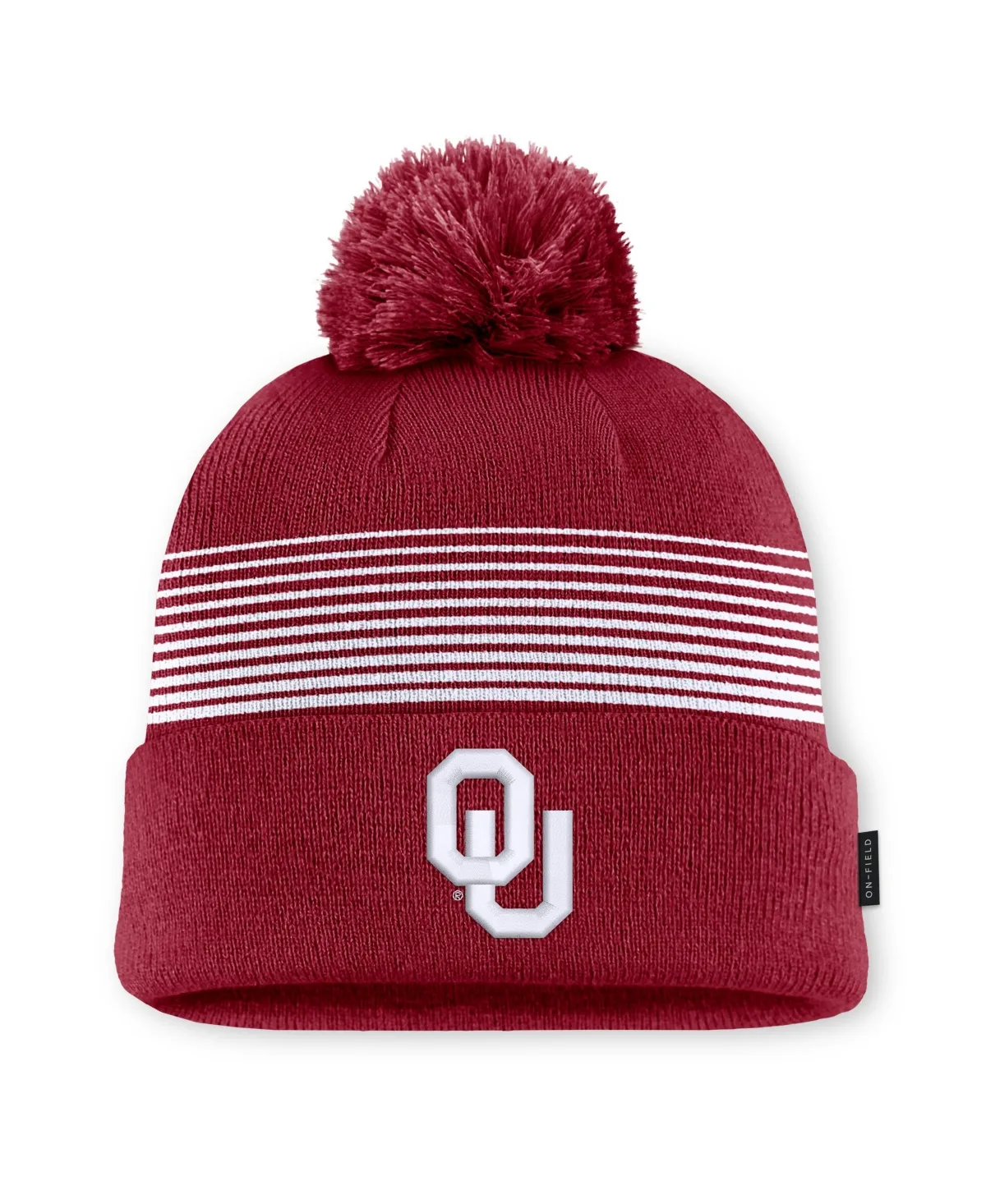 Jordan Crimson Oklahoma Sooners 2026 On-Field Cuffed Knit Hat with Pom
