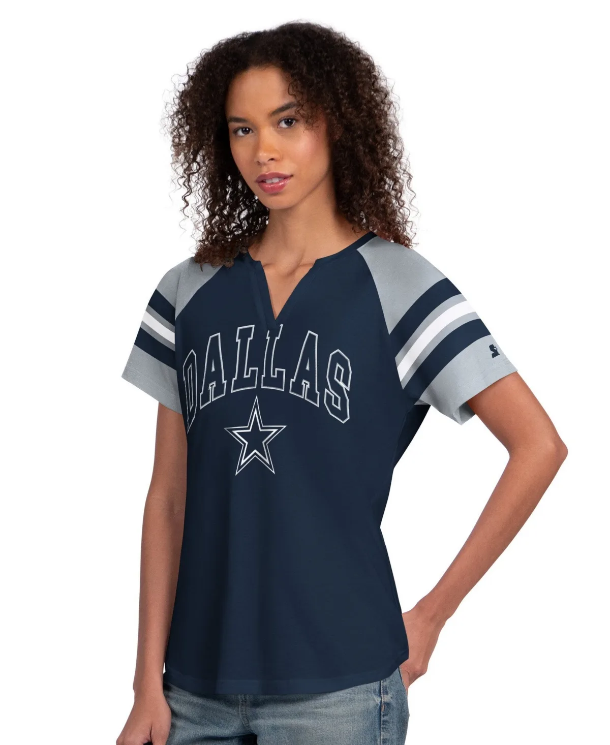 Dallas Cowboys Game on Notch Neck T-Shirt by Starter