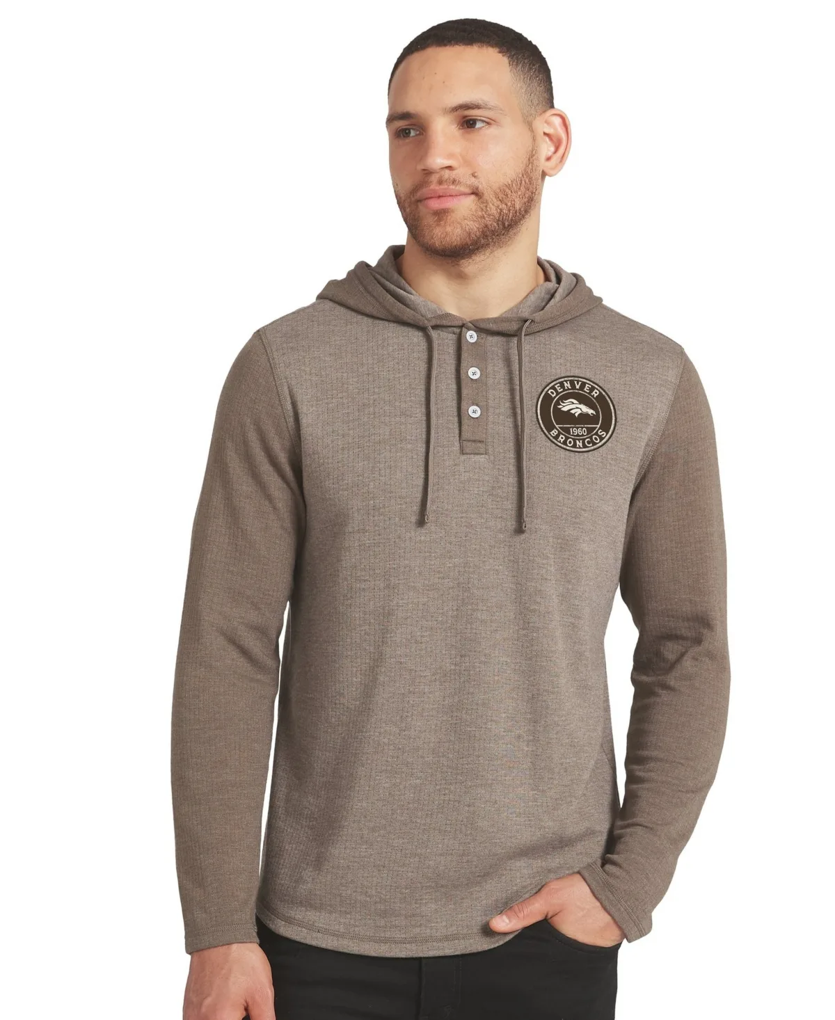 Darius Rucker Collection by Fanatics Denver Broncos Knit Long-Sleeve Hooded Henley by Fanatics