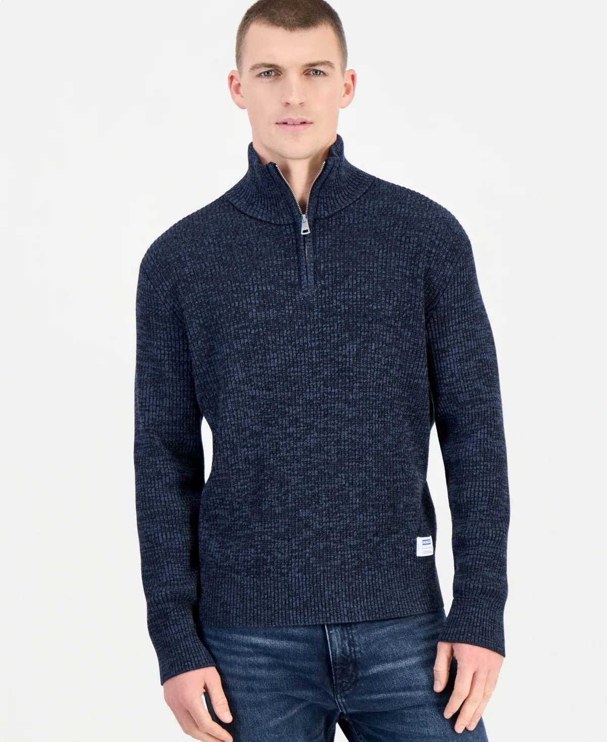 Mock Neck Quarter-Zip Sweater by Hugo Boss
