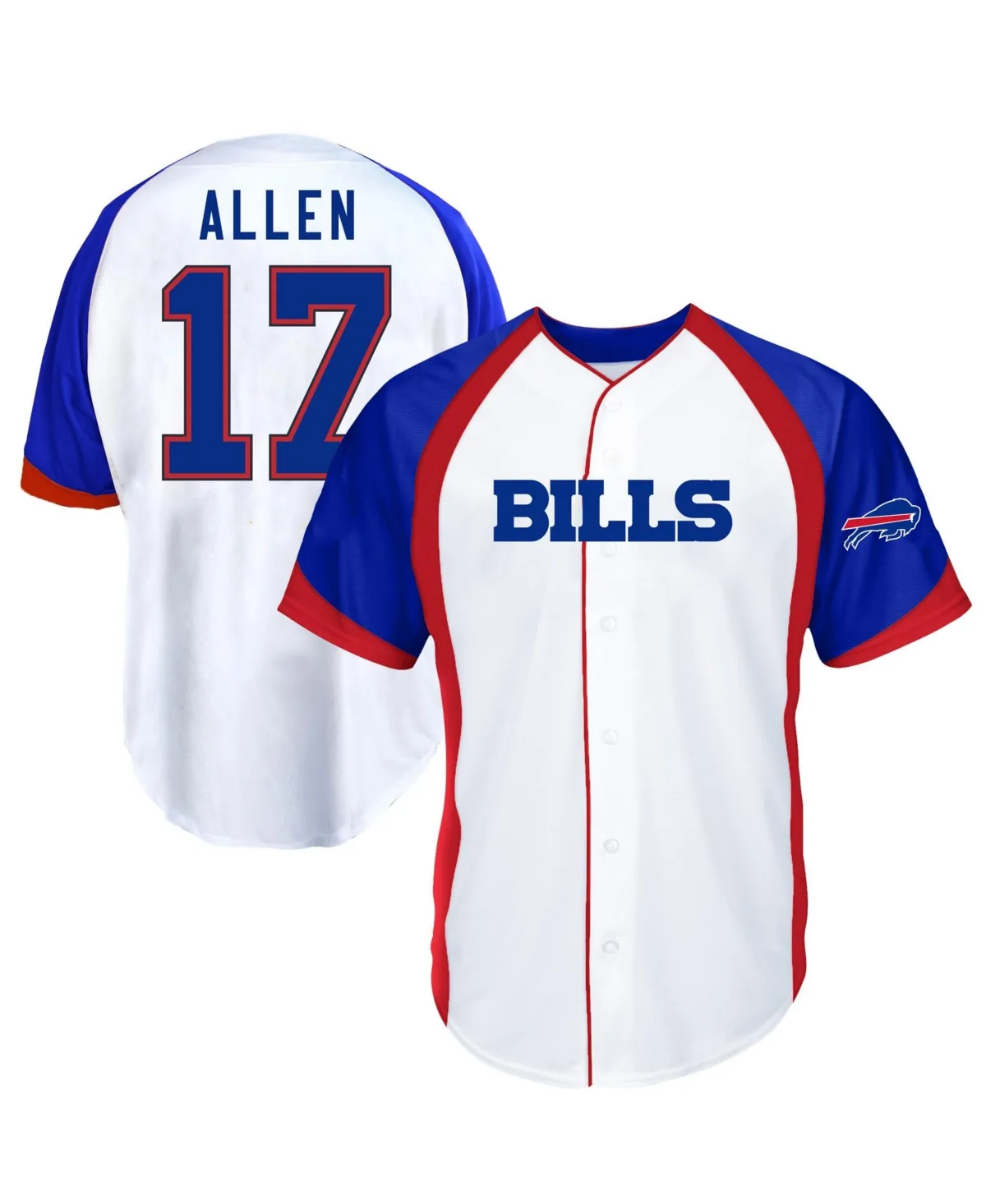 Josh Allen Buffalo Bills Big Tall Button-Up Baseball Jersey T-Shirts by Fanatics