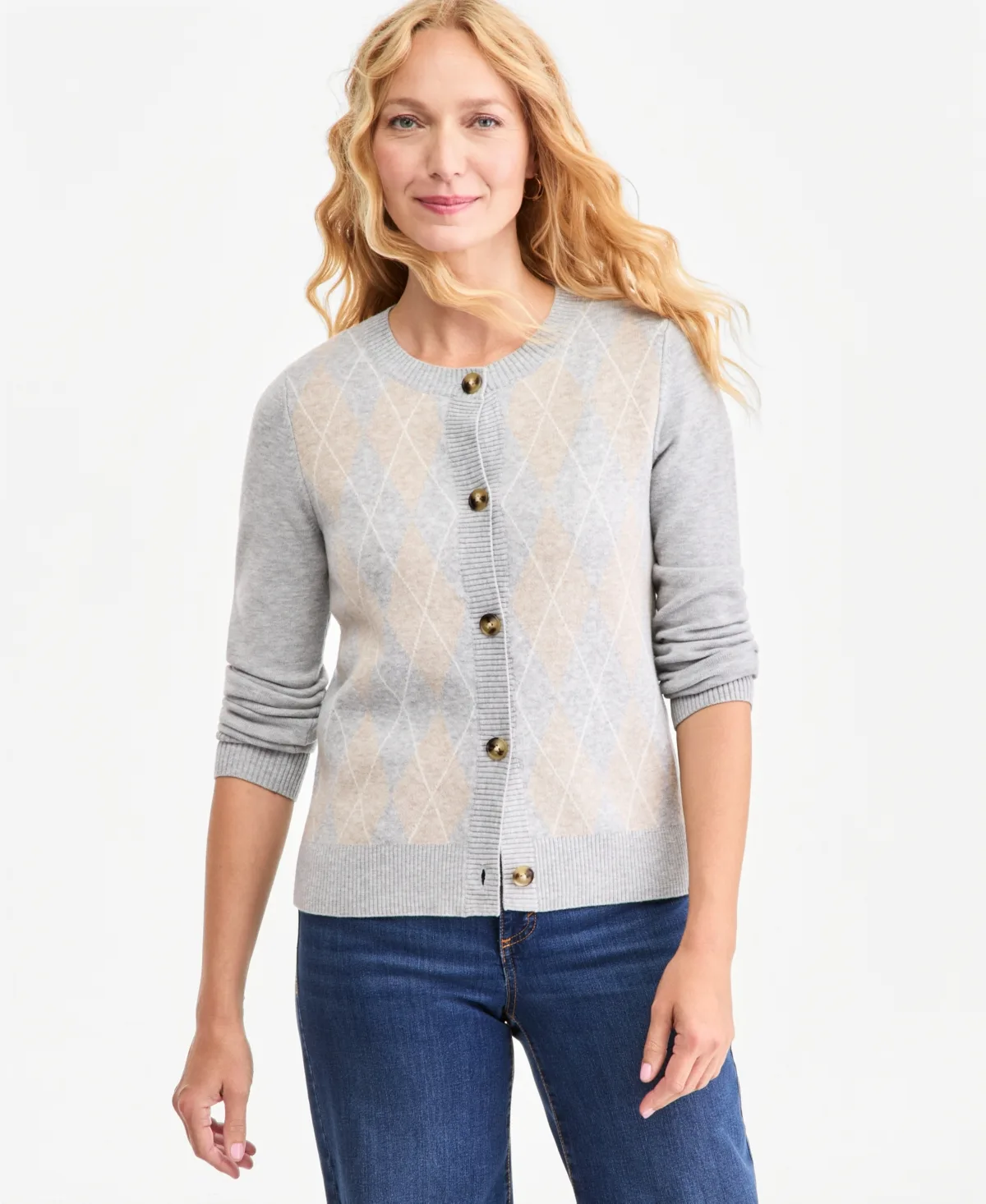 Argyle Long-Sleeve Cardigan by Style & Co