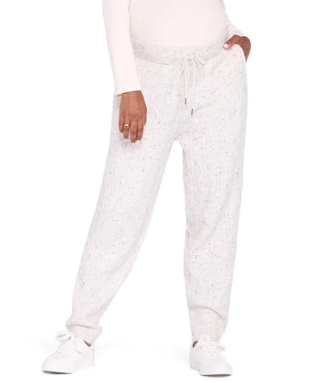 Relaxed Cable Knit Sweater Jogger by Motherhood Maternity