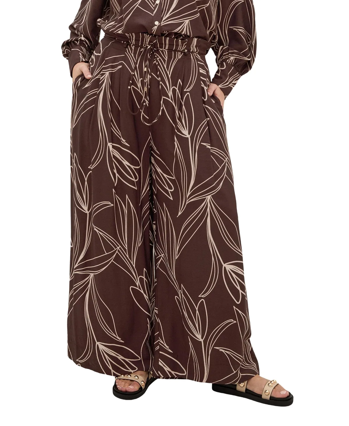 Athena Bloom Print Wide Leg Pant by City Chic