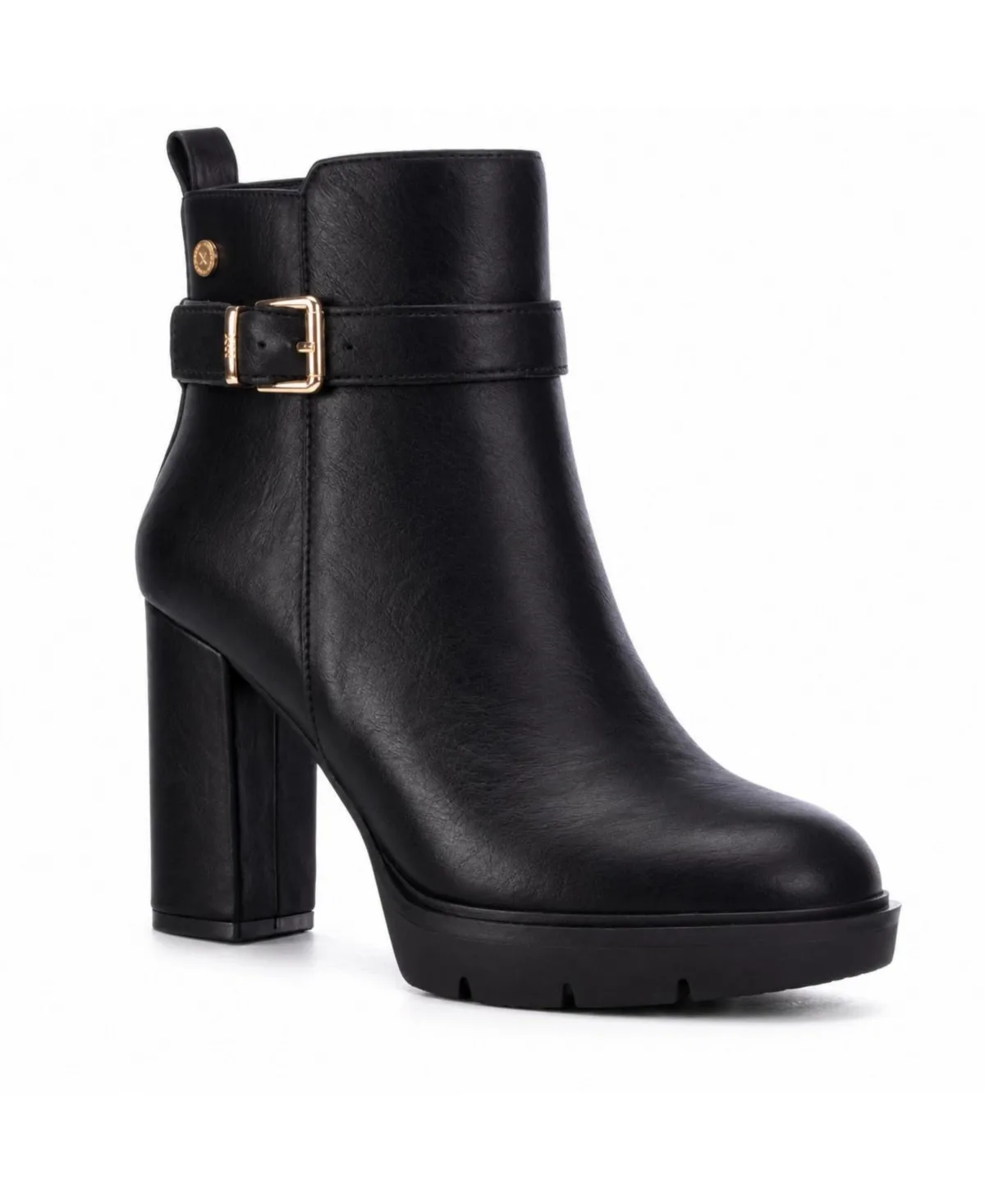 Block-Heel Round-Toe Ankle Booties by Xti