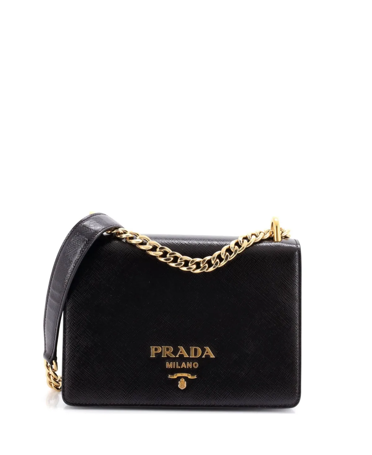 Pre-Owned Small Chain Flap Crossbody Bag Vernice Saffiano Leather