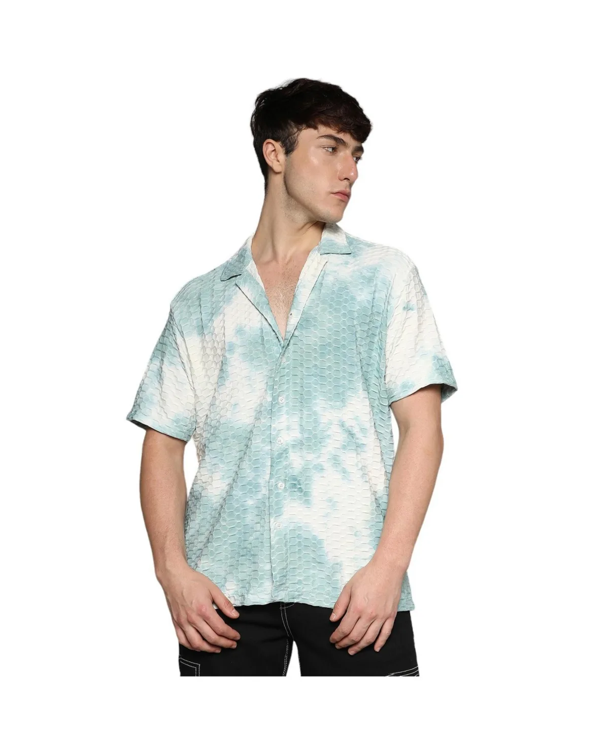 Multicolour Tie-Dye Honeycomb Shirt by Campus Sutra