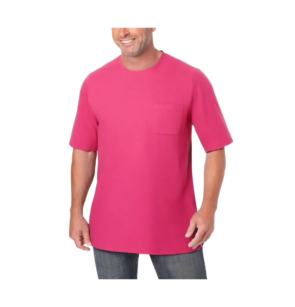 Shrink-Less Lightweight Pocket Crewneck T-Shirt by Kingsize