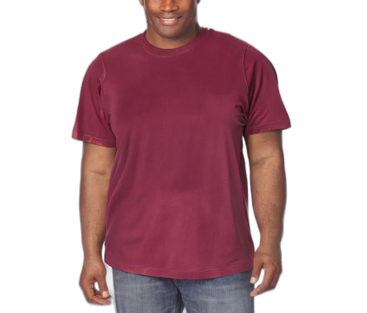Shrink-Less Lightweight Longer-Length Crewneck T-Shirt by Kingsize