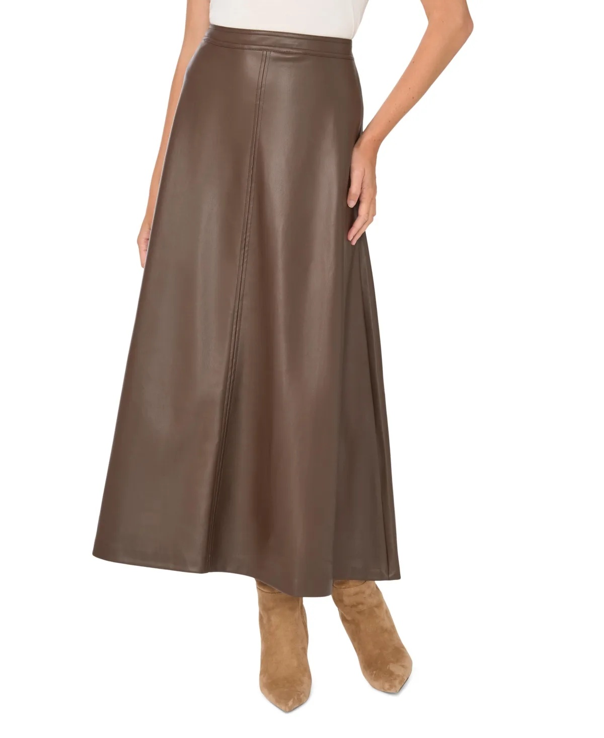 Faux-Leather Seamed Maxi Skirt by Vince Camuto