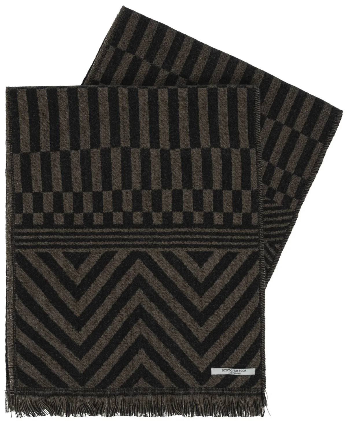 Geometric Fringe Geo Slope Scarf by Scotch & Soda