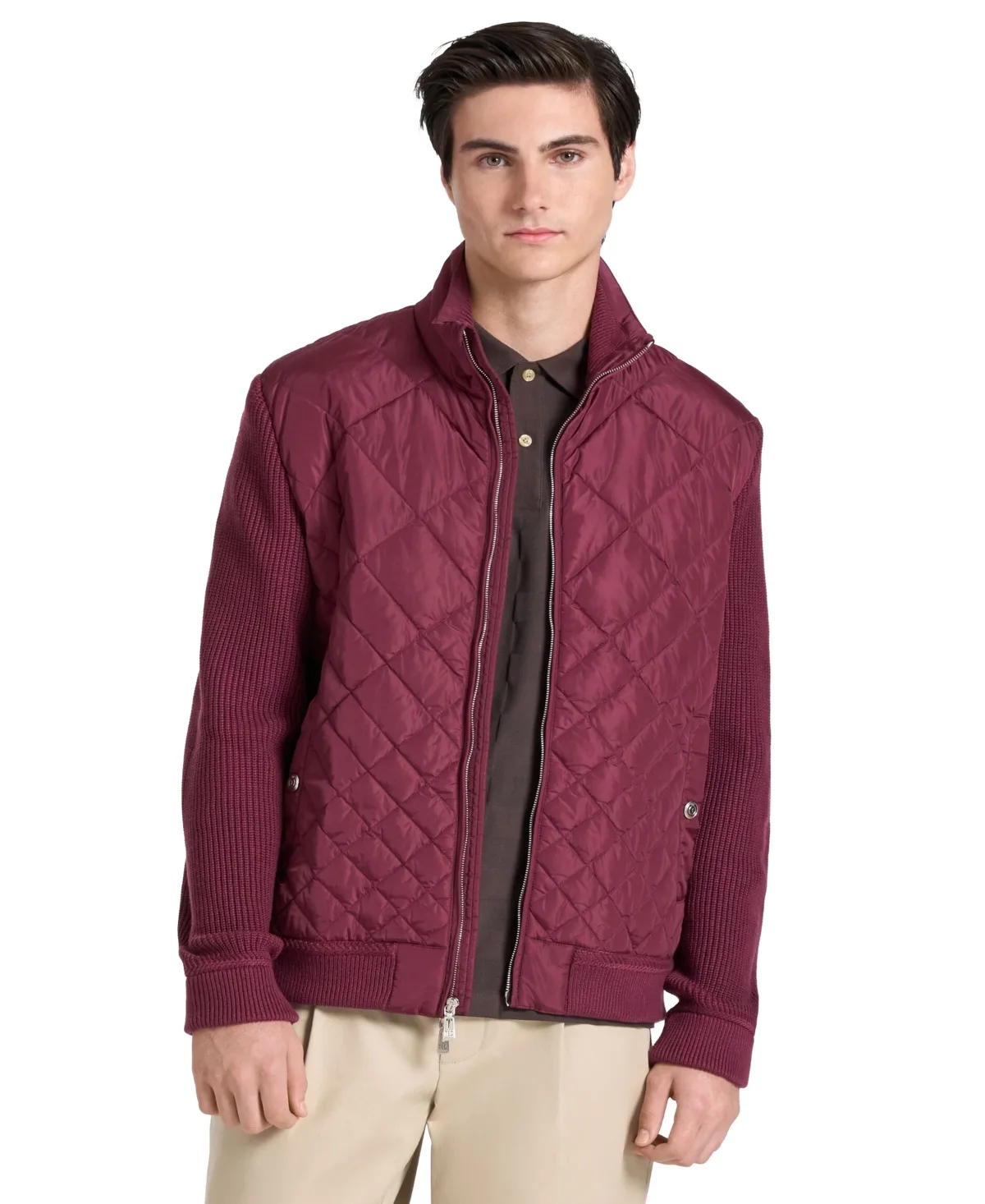 Ted by Ted Baker Holborn Quilted Sweater Zip-Front Jacket by Ted Baker