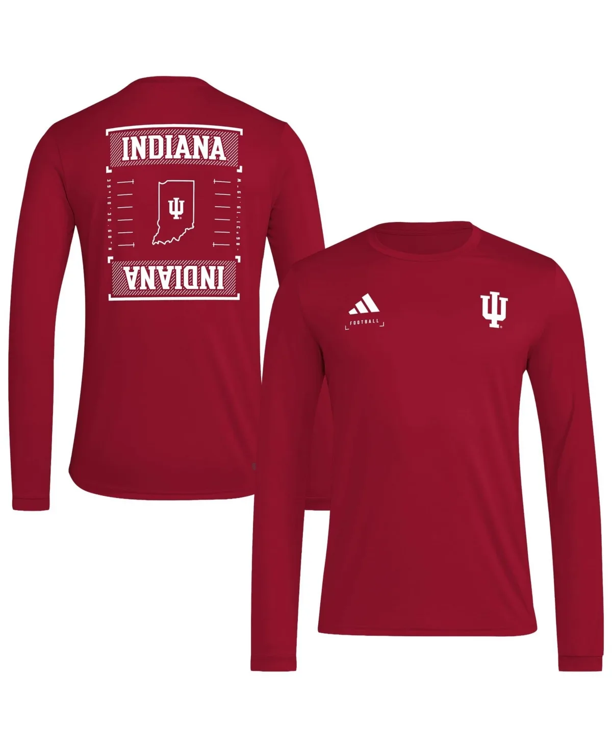 Indiana Hoosiers Locker Football Icon Long-Sleeve Screen-Print T-Shirt by adidas