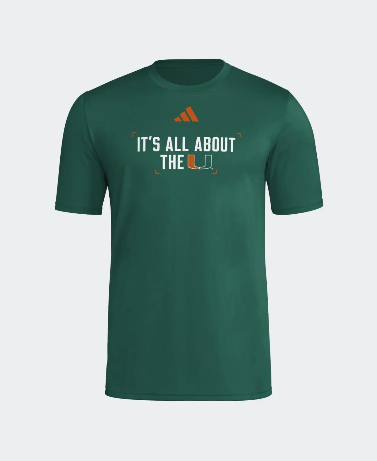 Miami Hurricanes Pre-Game Crewneck T-Shirt by adidas
