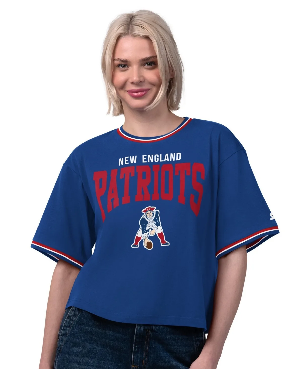 Ace New England Patriots Cropped Graphic T-Shirt by Starter