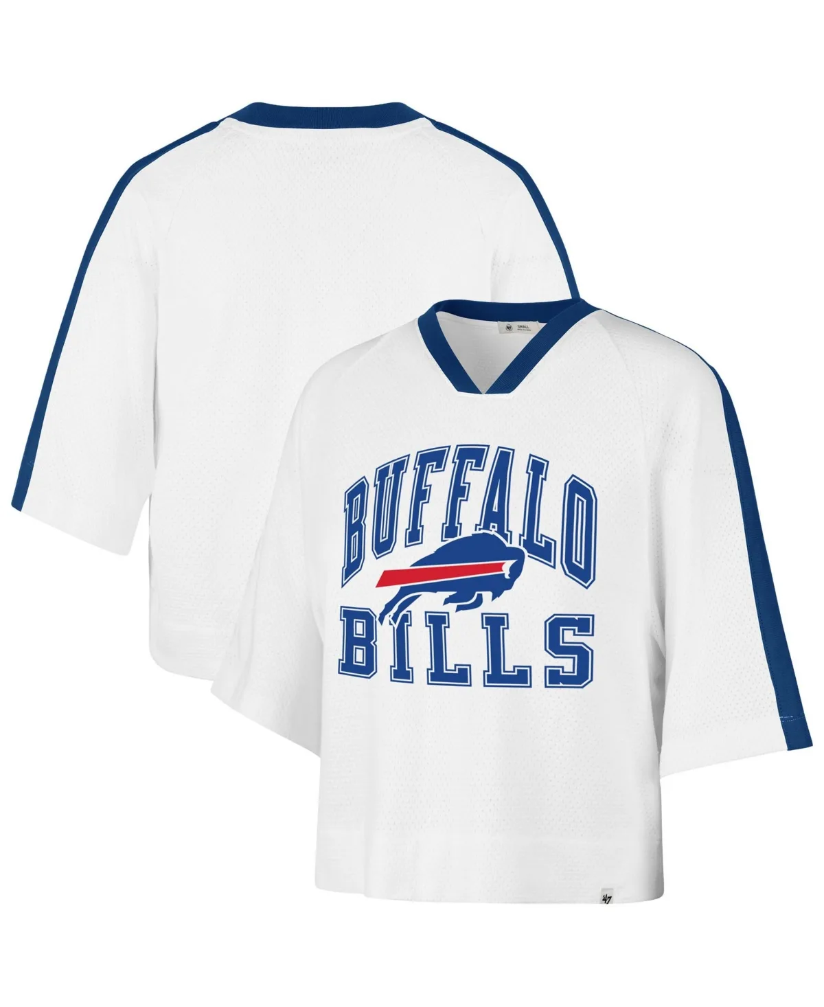 Buffalo Bills Big Overarch Drop Needle Raglan V-Neck T-Shirt by 47 Brand