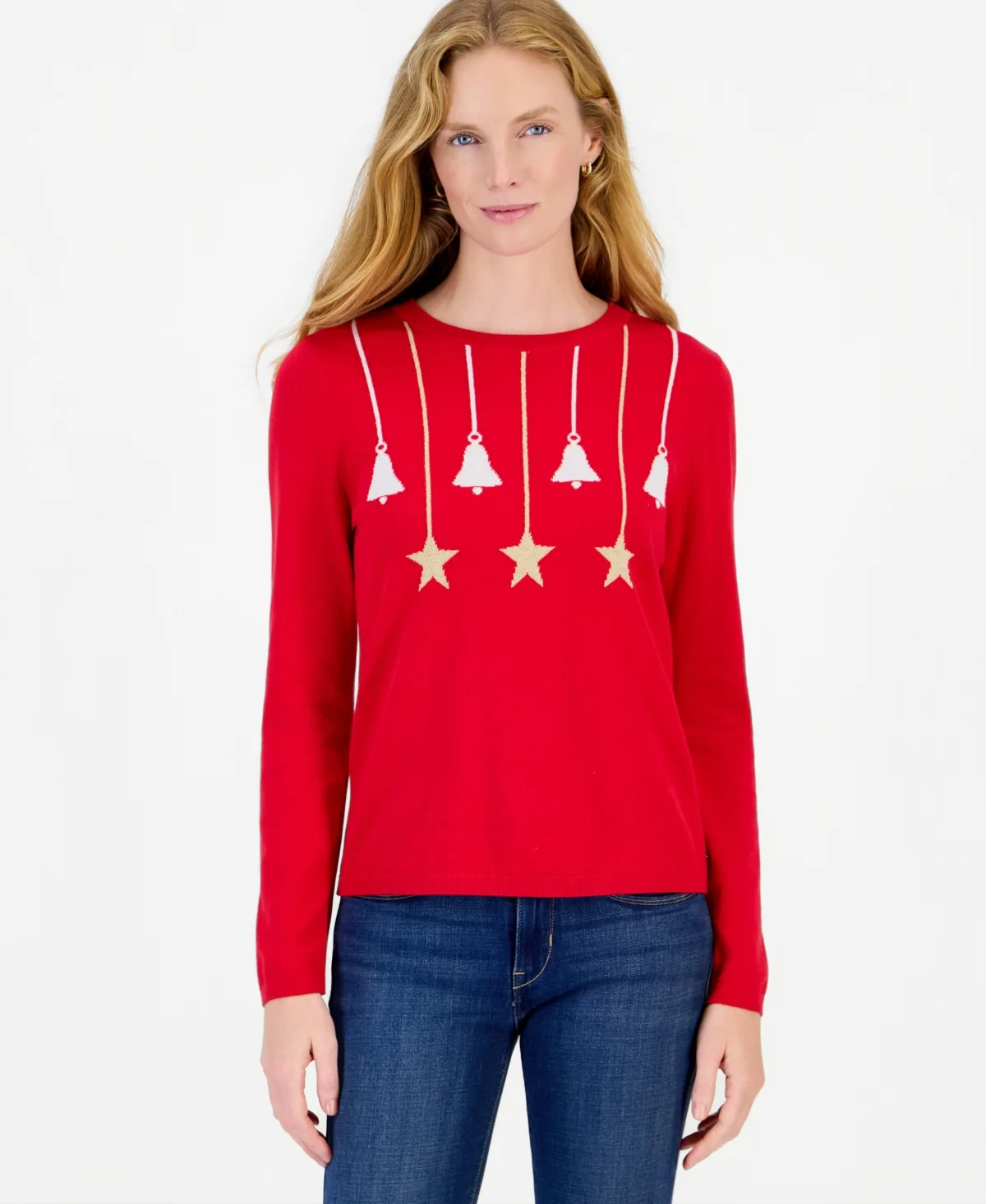 Bells and Stars Holiday Ornament Sweater by Nautica