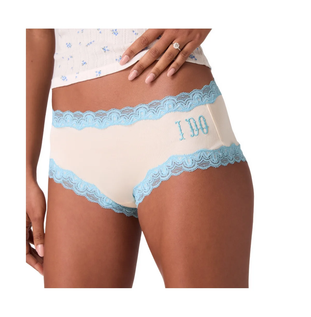 I Do Bridal Silk Scalloped Lace Trim Panty by Uwila Warrior