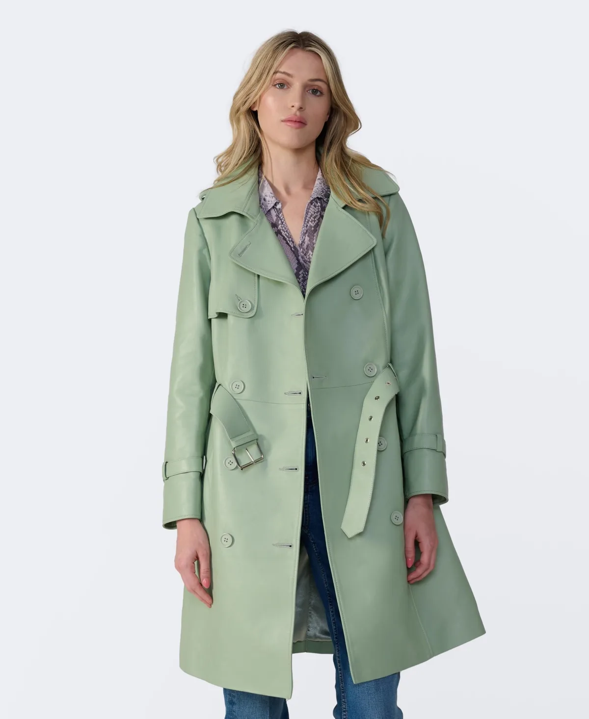 Leather Trench Coat by Furniq UK