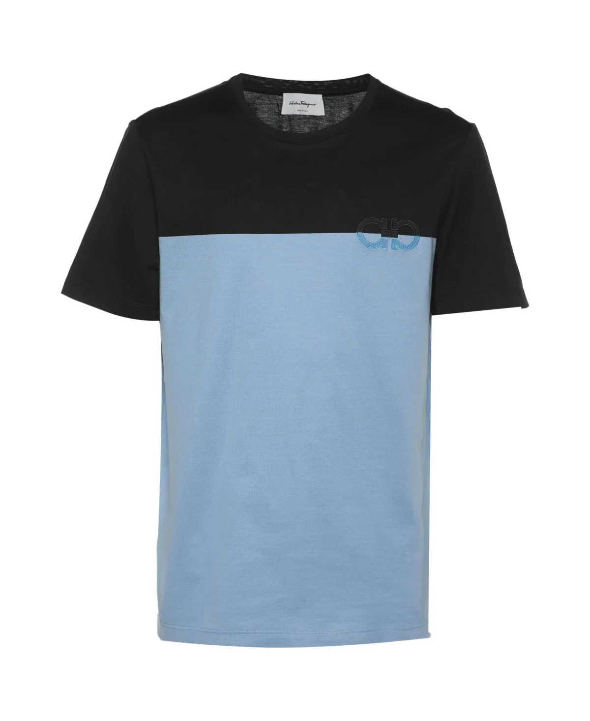 Pre-Owned Colorblock Gancini Logo T-Shirt by Salvatore Ferragamo