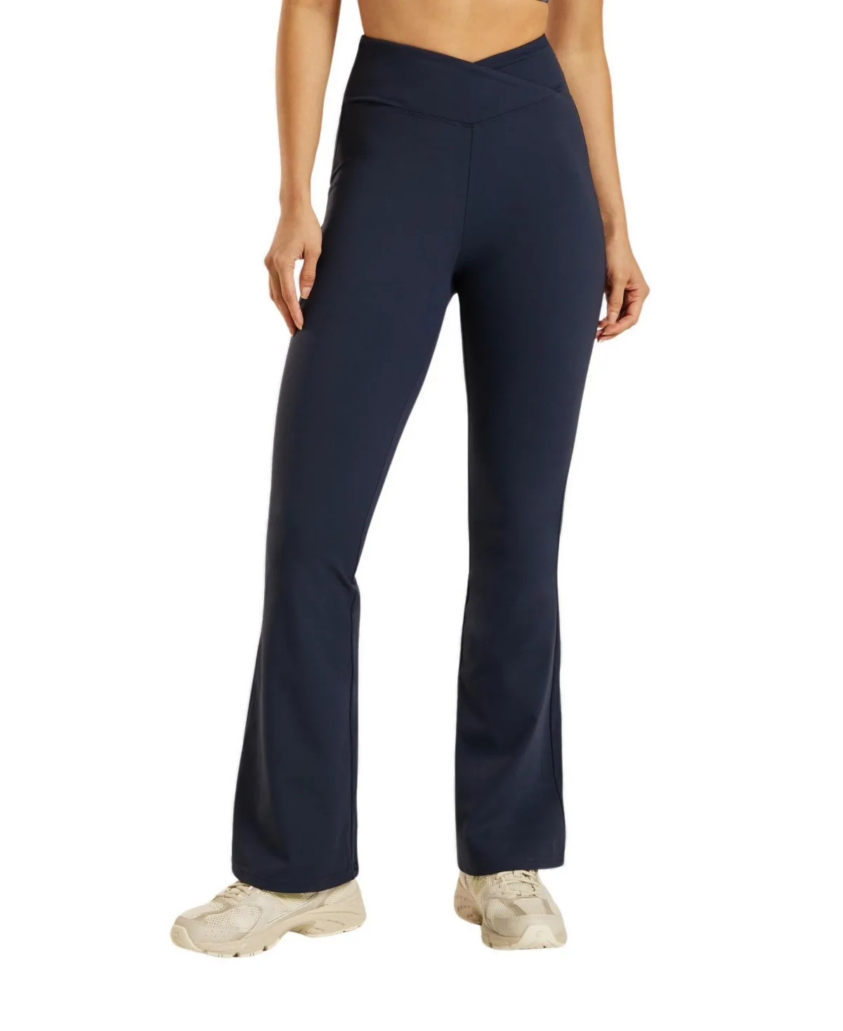 Be 180 High-Waisted Wrap-Waist Flared Leggings by Be Athletica