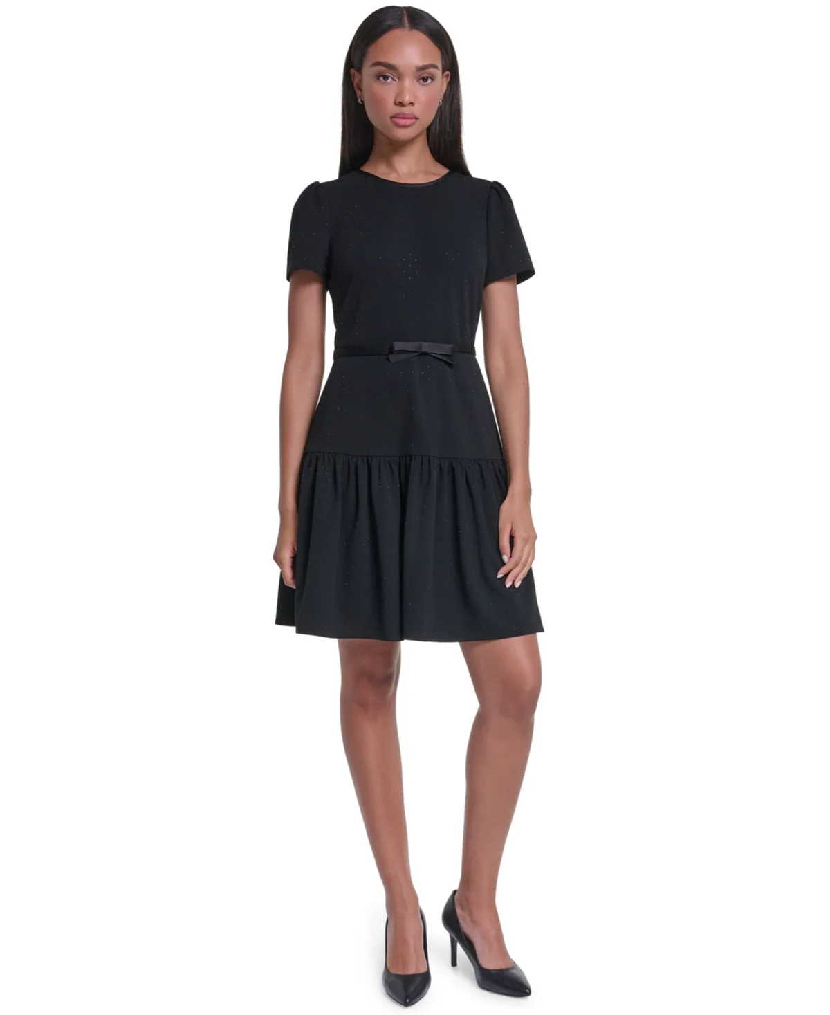 Crepe A-Line Drop-Waist Dress by Karl Lagerfeld