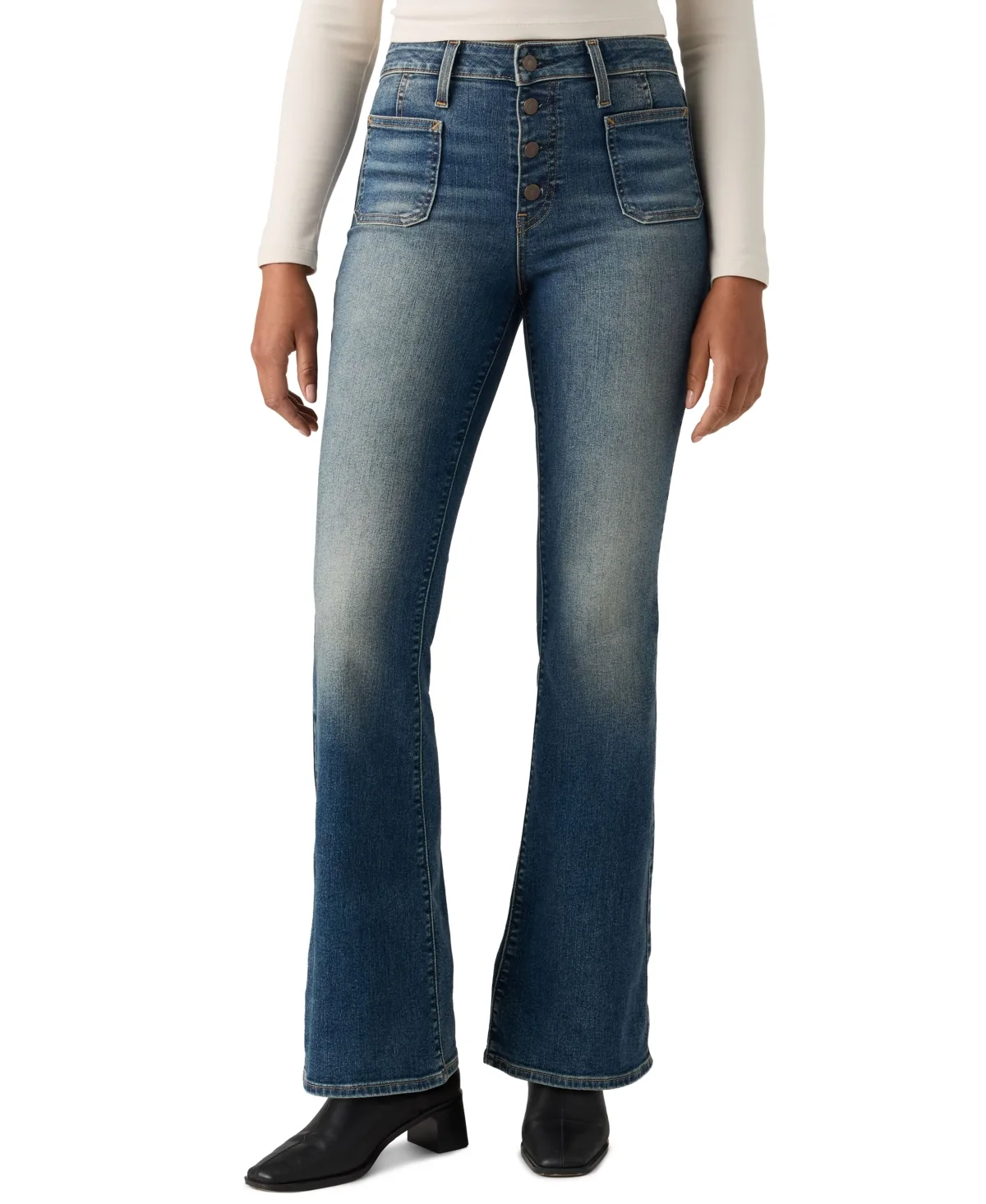 726 Patch Pocket High Rise Slim Fit Flare Jeans