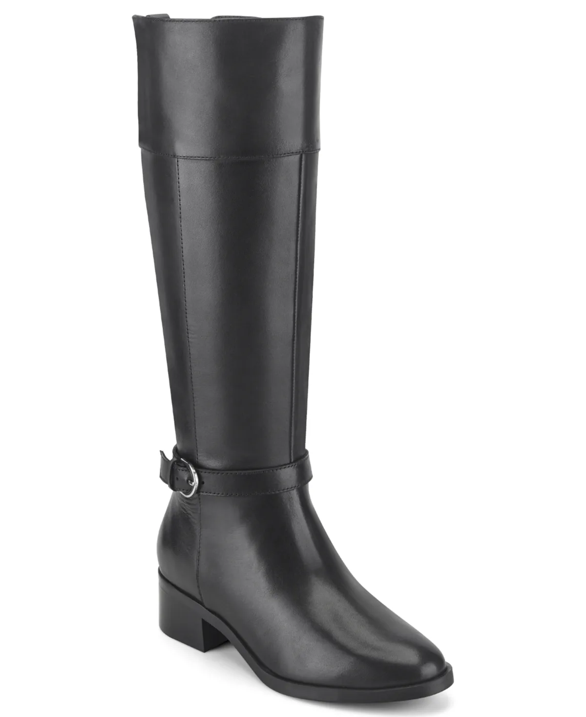 Tabbyy Wide-Calf Leather Block Heel Boots by Rockport