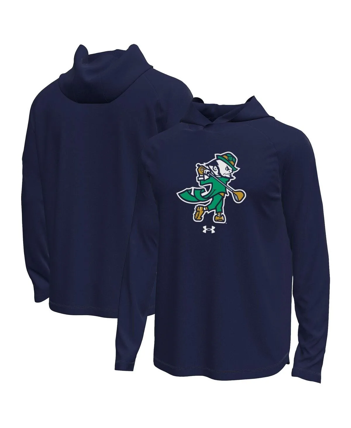 Notre Dame Fighting Irish Golf Leprechaun Tech Stretch Long Sleeve Hooded T-Shirt by Under Armour