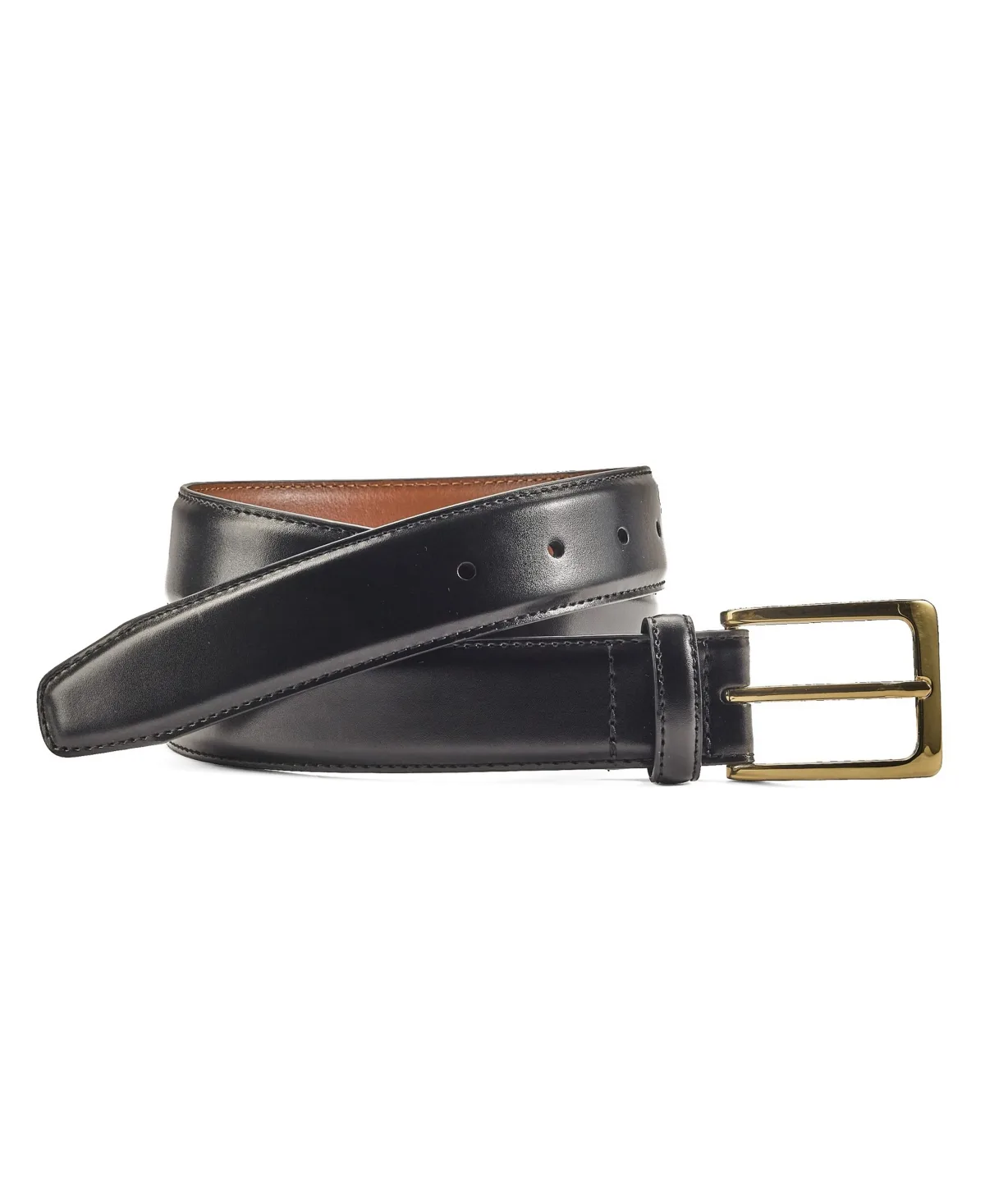 Leather Brass-Buckle Reversible Belt by Johnston & Murphy