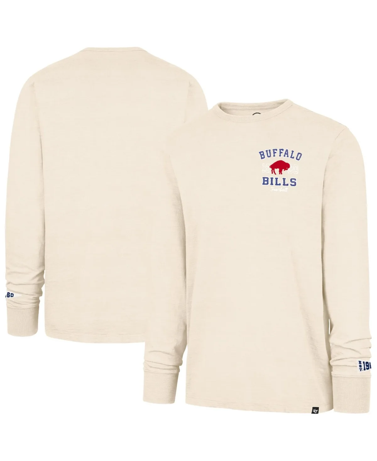 Buffalo Bills Heavy Slub Distressed Screen Print Graphics T-Shirt by 47 Brand