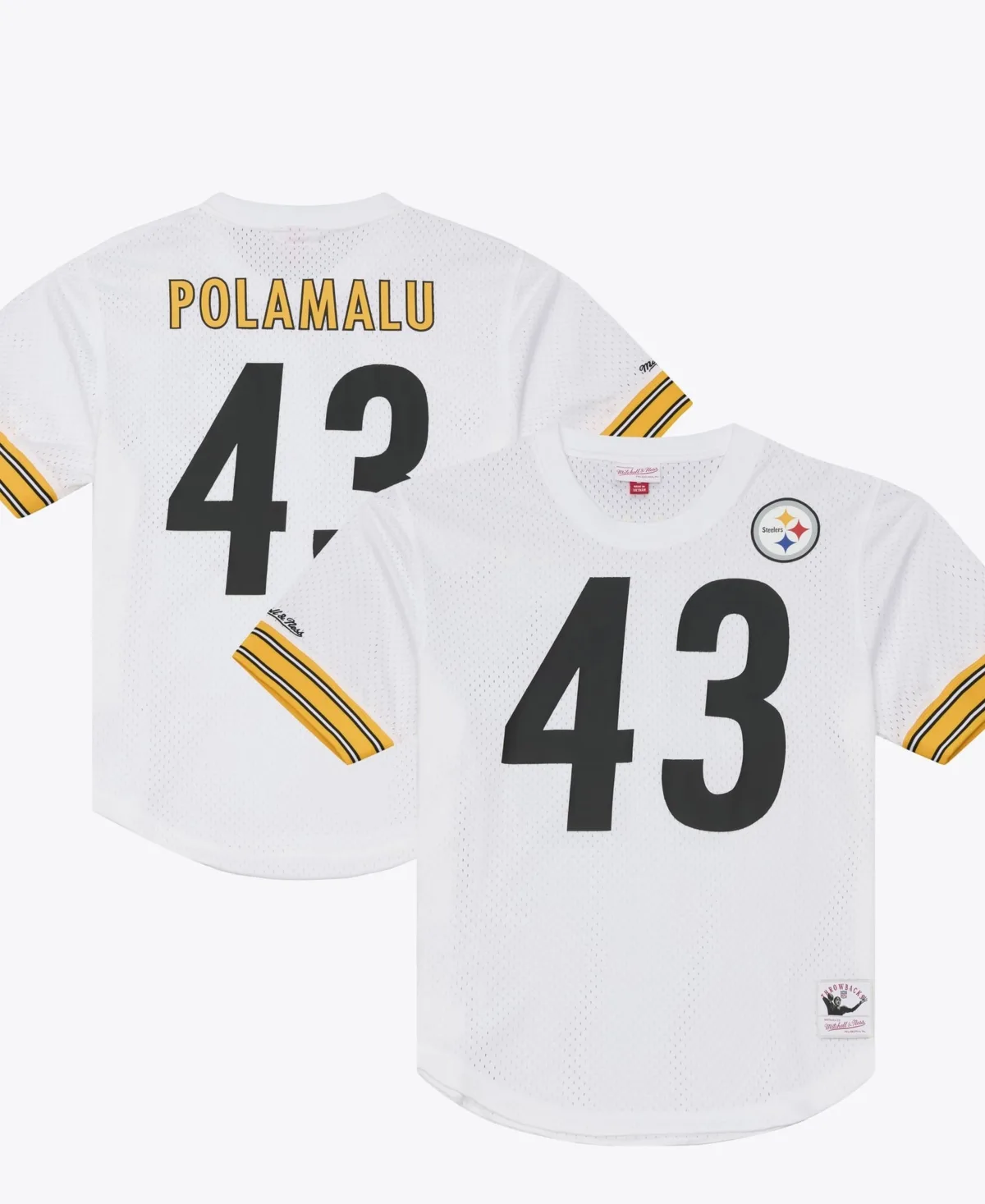 Troy Polamalu Pittsburgh Steelers Retired Player Name Number Mesh T-Shirt by Mitchell & Ness